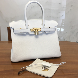 エルメス バーキン30 ホワイト トリヨンクレマンス ゴールド金具