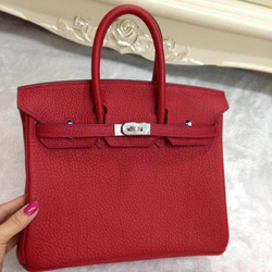 エルメス バーキン25 レッド トゴ シルバー金具