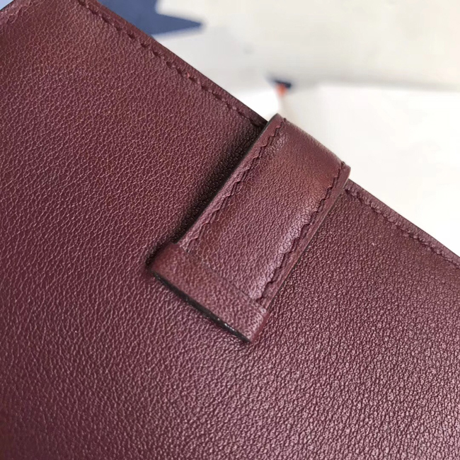 エルメス ベアンカードケース ボルドー シェブルミゾル シルバー金具
