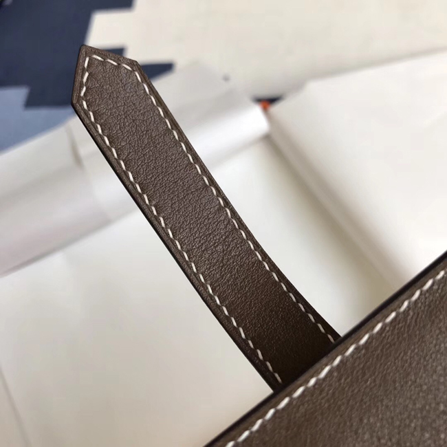 エルメス ベアンカードケース カカオ シェブルミゾル ゴールド金具