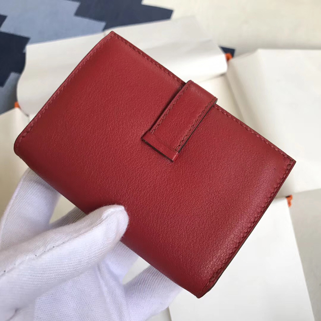 エルメス ベアンカードケース ルージュアッシュ シェブルミゾル シルバー金具