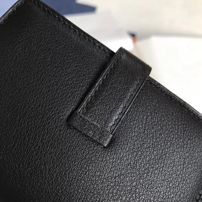 エルメス ベアンカードケース ブラック シェブルミゾル シルバー金具