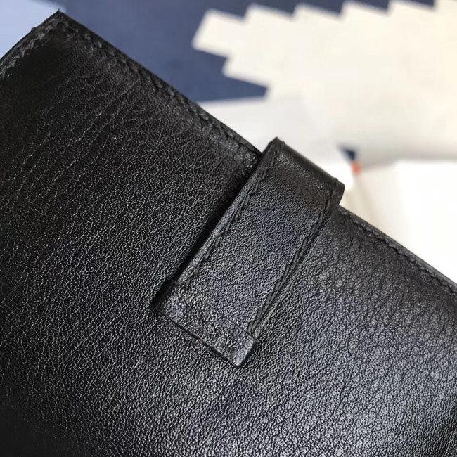 エルメス ベアンカードケース ブラック シェブルミゾル ゴールド金具