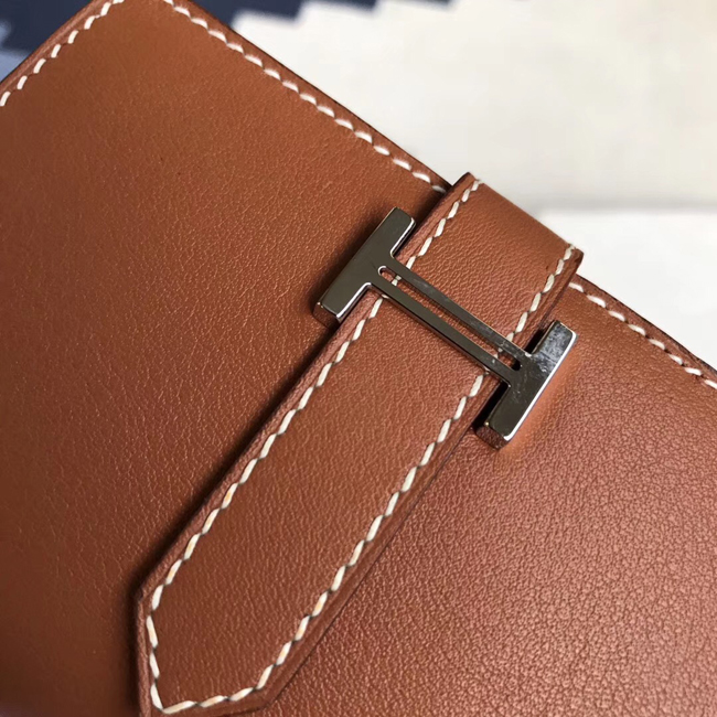 エルメス ベアンカードケース ゴールド シェブルミゾル シルバー金具