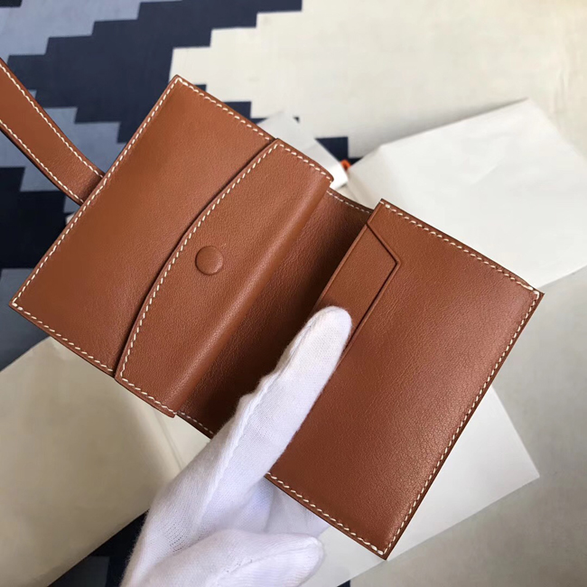 エルメス ベアンカードケース ゴールド シェブルミゾル ゴールド金具