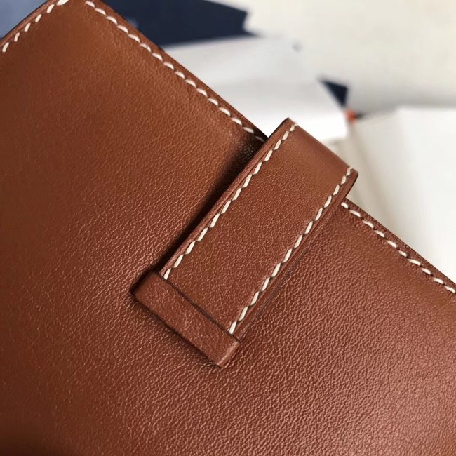 エルメス ベアンカードケース ゴールド シェブルミゾル ゴールド金具