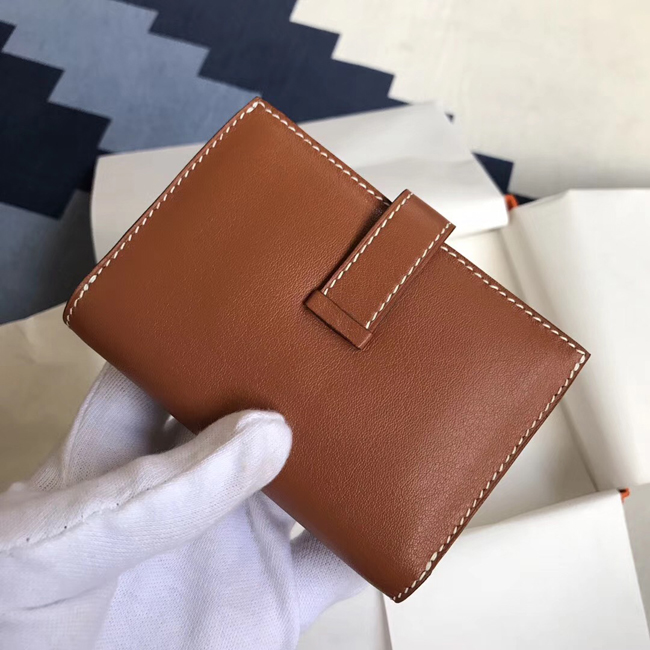 エルメス ベアンカードケース ゴールド シェブルミゾル ゴールド金具