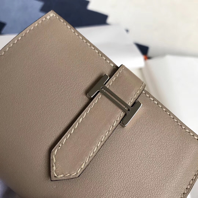 エルメス ベアンカードケース トープ シェブルミゾル シルバー金具