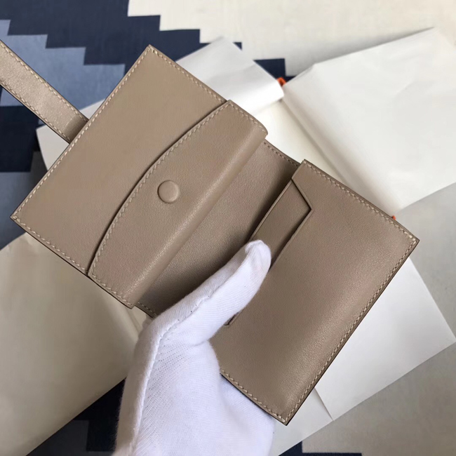 エルメス ベアンカードケース トープ シェブルミゾル シルバー金具