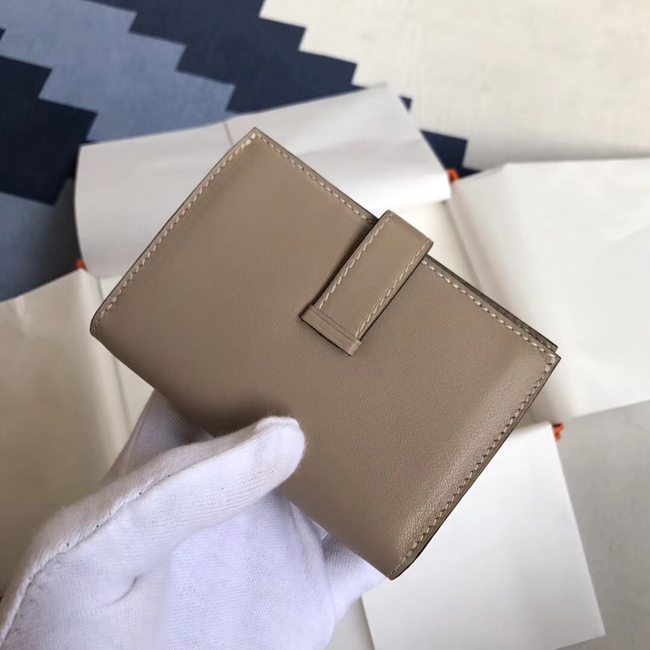 エルメス ベアンカードケース トープ シェブルミゾル シルバー金具