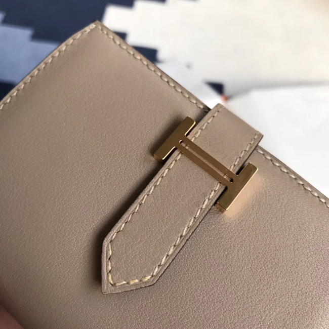 エルメス ベアンカードケース トープ シェブルミゾル ゴールド金具