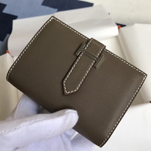 エルメス ベアンカードケース エトゥープ シェブルミゾル シルバー金具