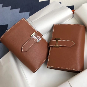 エルメス ベアンカードケース ゴールド シェブルミゾル シルバー金具