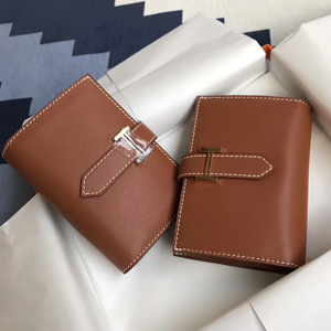 エルメス ベアンカードケース ゴールド シェブルミゾル ゴールド金具