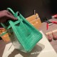 エルメスバーキン 25センチポロサスマットporous Crocodile 1L/Cactus カクタスゴールド金具  全手縫いbirkin25-003