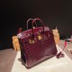 エルメスバーキン 25センチニロティカス Crocodile Niloticus57 Bordeaux ボルドーゴールド金具   全手縫いbirkin25-006