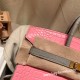 エルメスバーキン 25センチアリゲーターマット Alligator Crocodile 5P/Pink & 80/Pearl GreyピンクX パールグレーゴールド金具  全手縫いbirkin25-014