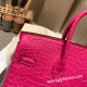 エルメスバーキン 25センチアリゲーターマット Alligator Crocodile 5R/Rose Shocking  ローズショッキングシルバー金具 全手縫いbirkin25-016