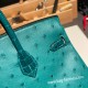 エルメスバーキン 25センチオーストリッチ Ostrich Z6/MalachiteマラカイトX 6Q Vert Emeraudeゴールド金具  全手縫いbirkin25-019