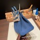 エルメスバーキン 25センチChamois 08 / bleu royal  ブルーロワイヤルシルバー金具 全手縫いbirkin25-022