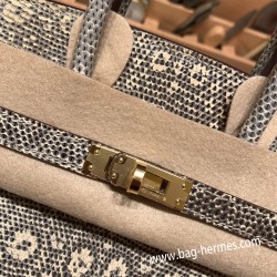 エルメスバーキン 25センチLizard リザードナチュラ1B/ Ombreオンブレゴールド金具  全手縫いbirkin25-027