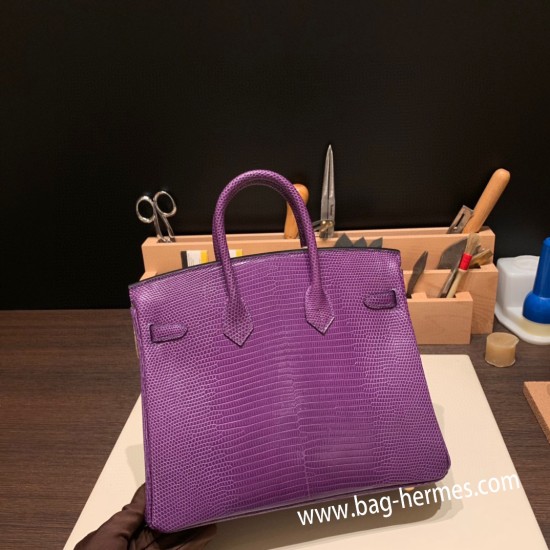 エルメスバーキン 25センチLizard リザードナチュラアネモネ P9/Anemoneゴールド金具  全手縫いbirkin25-028