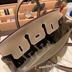 エルメスバーキン 25センチトゴ Togo エトゥープ 18 /Étoupe Greyゴールド金具  全手縫いbirkin25-100