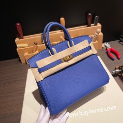 エルメスバーキン 25センチトゴ Togo ブルーエレクトリック7T/ Blue Electricゴールド金具  全手縫いbirkin25-107