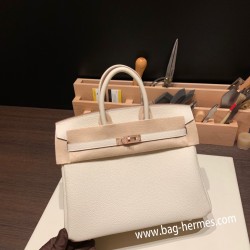 エルメスバーキン 25センチトゴ Togo クレ10/ Craie  RoseRose Gold  Hardware  全手縫いbirkin25-123