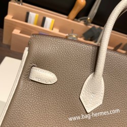 エルメスバーキン 25センチトゴ Togo エトゥープnew stock  18/Étoupe Grey&10 /Craie  ゴールド金具  全手縫いbirkin25-136