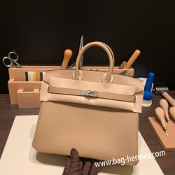 エルメスバーキン 25センチトゴ Togo ベージュ14/Beige シルバー金具 全手縫いbirkin25-151