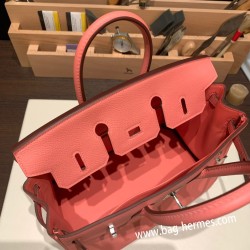 エルメスバーキン 25センチトゴ Togo ローズエテK4 /Rose d’ete シルバー金具 全手縫いbirkin25-152