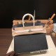 エルメスバーキン 25センチトゴ Togo ブラック X ホワイト89 /Black (Noir) & 01 /White  シルバー金具 全手縫いbirkin25-155