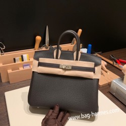 エルメスバーキン 25センチトゴ Togo ゴールド37/Gold & 46 /Ebene シルバー金具 全手縫いbirkin25-160