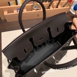 エルメスバーキン 25センチトゴ Togo エベーヌ46/Ebene シルバー金具 全手縫いbirkin25-161