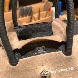 エルメスバーキン 25センチトゴ Togo グラファイト88/ Graphite シルバー金具 全手縫いbirkin25-164