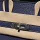 【バーキン 25cm トゴ】M3 ブルーアンクル ×93 オレンジ シルバー金具 大胆なカラーコントラストのハイクラスバッグ