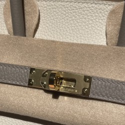【バーキン 25cm トゴ】10 クレ ×M8 グリアスファルト ゴールド金具 ニュートラルハーモニーの究極のエレガンス