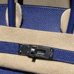 【エルメス】バーキン 25 ヴォーエプソン 7T ブルーエレクトリック シルバー金具｜鮮烈なネオンブルー モダンでカリスマ的な日常バッグ
