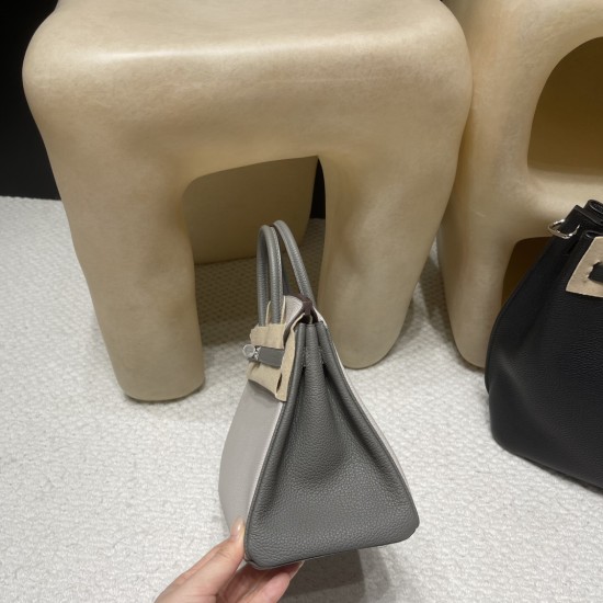 【2024-2025 最新】エルメス バーキン 25 トゴ革 80 パールグレー ×0L グリメイヤー シルバー金具｜ニュートラルなグレー調マッチング 現代的ファッション感