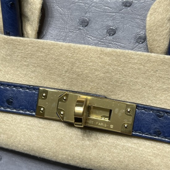R2 Blue Agate ブルーアガット&77/Blue Iris ブルーアイリス ゴールド金具 エルメスバーキンオーストリッチ 25センチ 高級 カスタムメイド 25 birkin 南アフリカ KK オーストリッチ R2 Blue Agate ブルーアガット&77/Blue Iris ブルーアイリス ゴールド金具 エルメスバーキンオーストリッチ 25センチ 高級 カスタムメイド 25 birkin 南アフリカ KK オーストリッチ