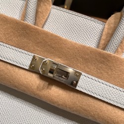 エルメスバーキン 25 外縫い アズール 7R Azur 全手縫いbirkin25-w005