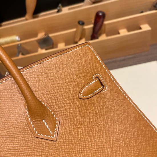 エルメスバーキン 25 外縫い ゴールド37 Gold 全手縫いbirkin25-w014