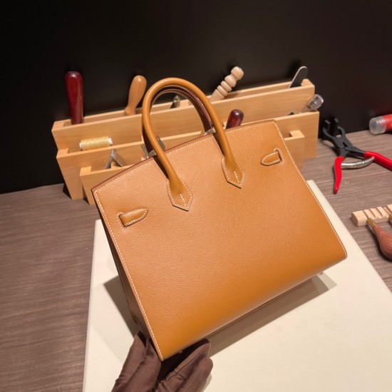 エルメスバーキン 25 外縫い ゴールド37 Gold 全手縫いbirkin25-w014