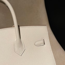 【激レア】バーキン 25cm 外縫い Birkin 25cm 外縫い 10 Craie（クレ） 全手縫い エルメス バッグ ヴォーエプソン Epsom