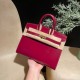 エルメスバーキン 25 外縫いルージュアッシュ55 /Rouge H Gold Hardware 全手縫いbirkin25-w036