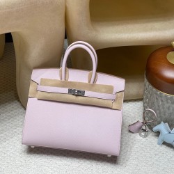 【2023 年製】バーキン 25cm 外縫い Birkin 25cm Sellier 外縫いEpsom 09/Mauve Pale モーヴ・ペール  シルバー金具 全手縫い  ヴォーエプソン Epsom