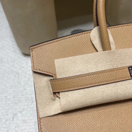 【大人の落ち着き】バーキン 25cm 外縫い Birkin 25cm Sellier 外縫いEpsom 0M / チャイ  シルバー金具 全手縫い 未使用保存品 ヴォーエプソン Epsom