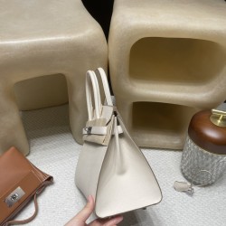 【透き通る若さ】Hermès Birkin Sellier 外縫いEpsom 10 / クレ  シルバー金具 全手縫い ヴォーエプソン Epsom
