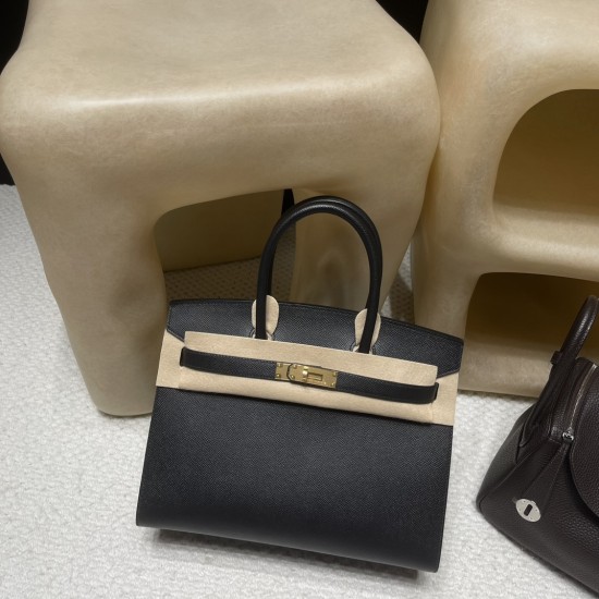 【若々しいシャープデザイン】Hermès 30 Birkin Sellier 外縫いEpsom 89 / ブラック ゴールド金具 ヴォーエプソン Epsom 【若々しいシャープデザイン】Hermès 30 Birkin Sellier 外縫いEpsom 89 / ブラック ゴールド金具 ヴォーエプソン Epsom